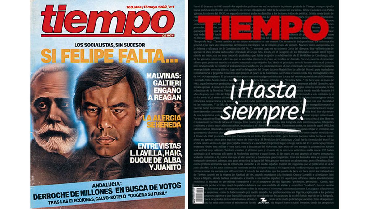 Primera y última portada de la revista 'Tiempo'.