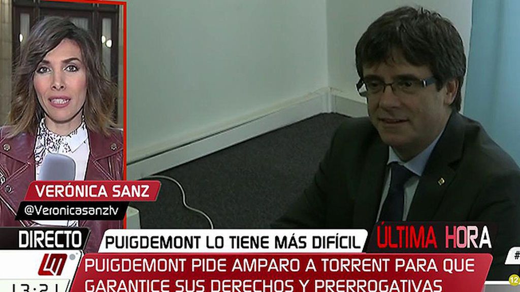 Puigdemont pide amparo a Torrrent en una carta