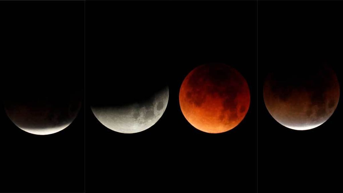 Las primeras fotos del eclipse lunar de la superluna azul de sangre