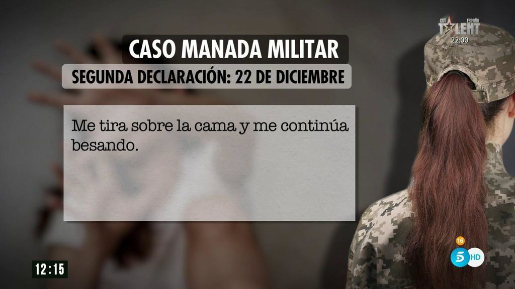 La denuncia de la víctima de la 'Manada militar' a otro soldado: "le dije que no siguiera"