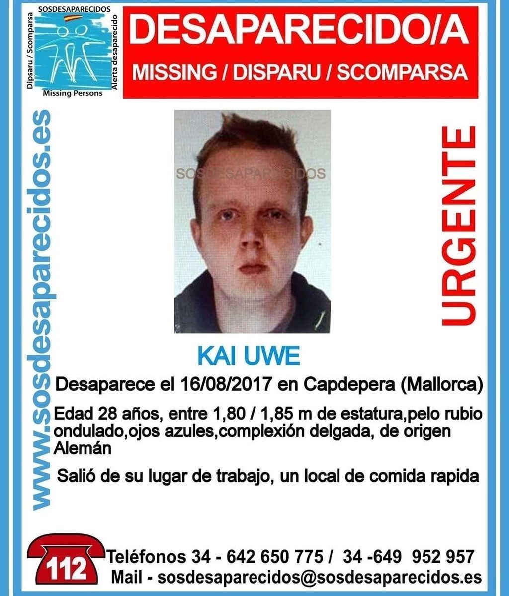 Hallan el cadáver de Kai Palma, el joven alemán desaparecido, en un sótano de Mallorca