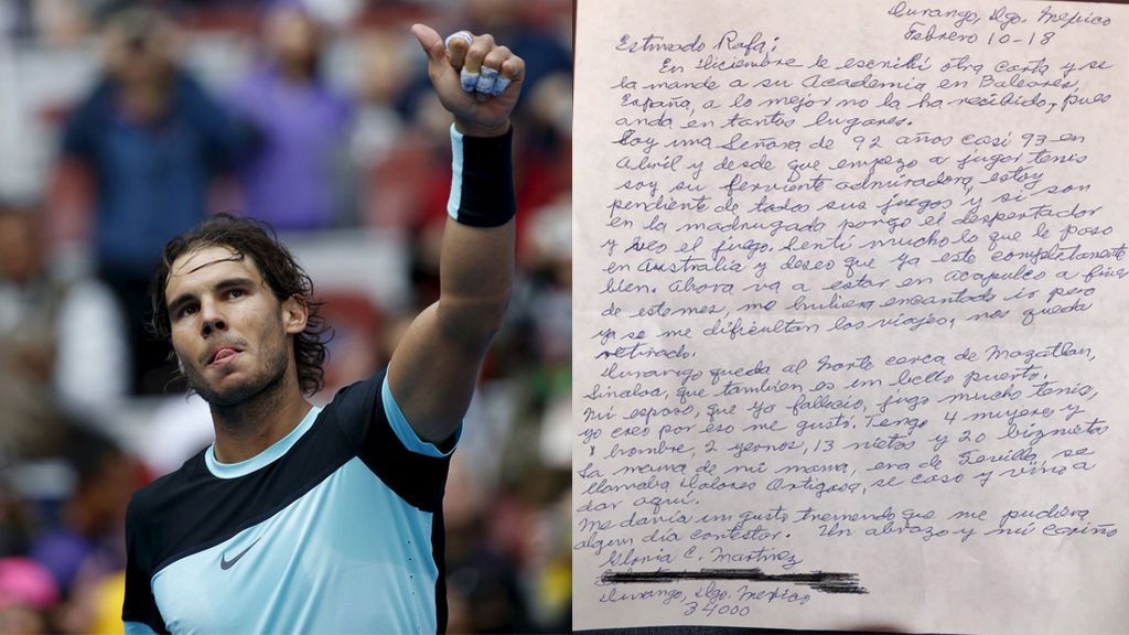 La bisabuela de 92 años que conmueve al mundo con su carta a Rafa Nadal: "Estoy pendiente de todos los partidos"