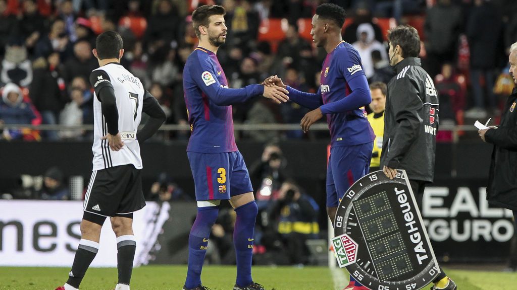 Yerry Mina debuta con el Barça un mes después de su llegada