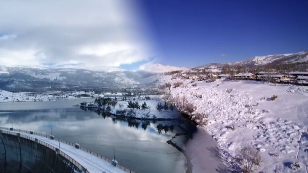 España desde un dron: la nieve cubre pueblos, carreteras y montañas