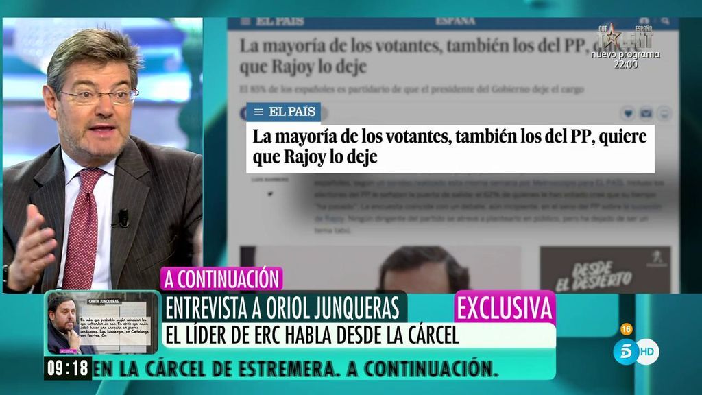 Rafael Catalá: "Los que no son del PP quieren que Rajoy se vaya porque ha ganado siempre"