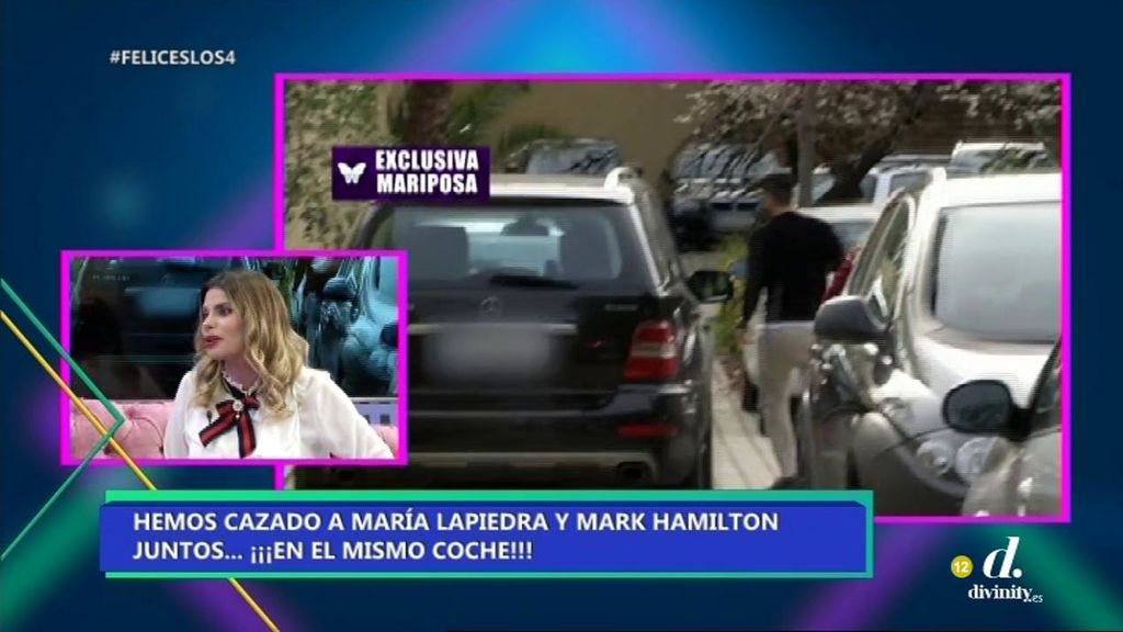 ¡Exclusiva Mariposa! María Lapiedra y Mark Hamilton, pillados juntos en el mismo coche