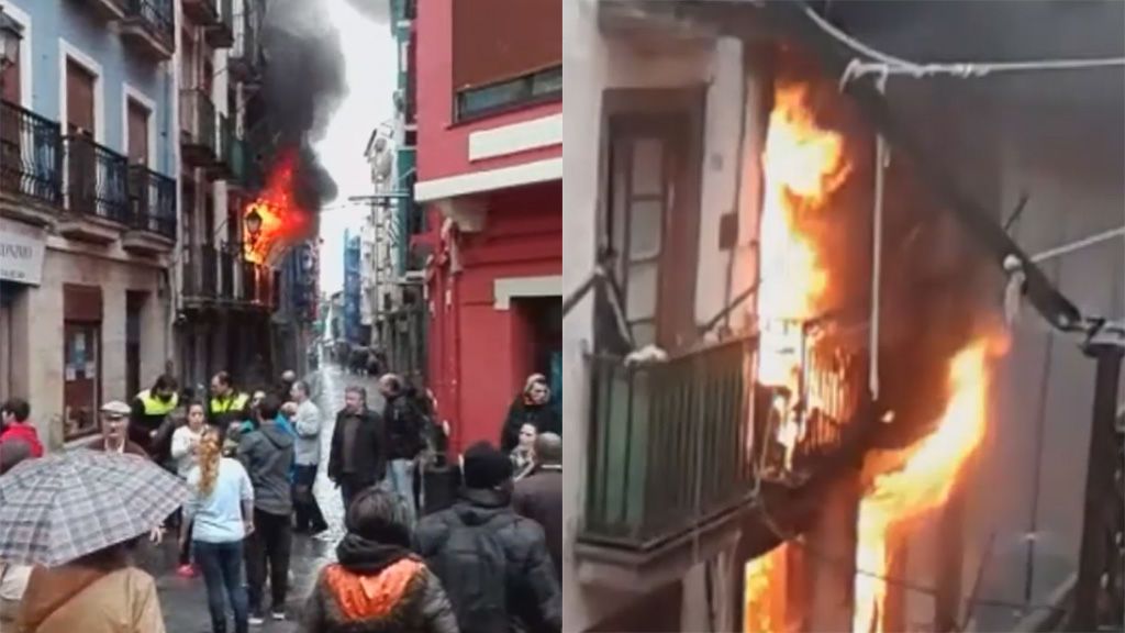 El casco antiguo de Bermeo, a merced de las llamas ante el miedo de sus vecinos