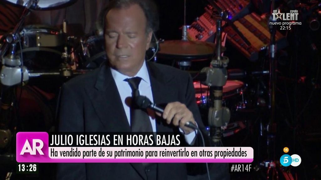 Julio Iglesias, en horas bajas: vende parte de su patrimonio para reinvertirlo