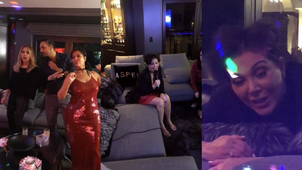 La cena de San Valentín de los Kardashian acaba con despiporre: Kris Jenner lo da todo en el karaoke