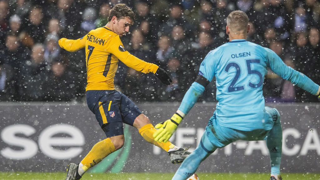 El Atlético se estrena en la Europa League con una cómoda victoria (1-4) frente al Copenhague