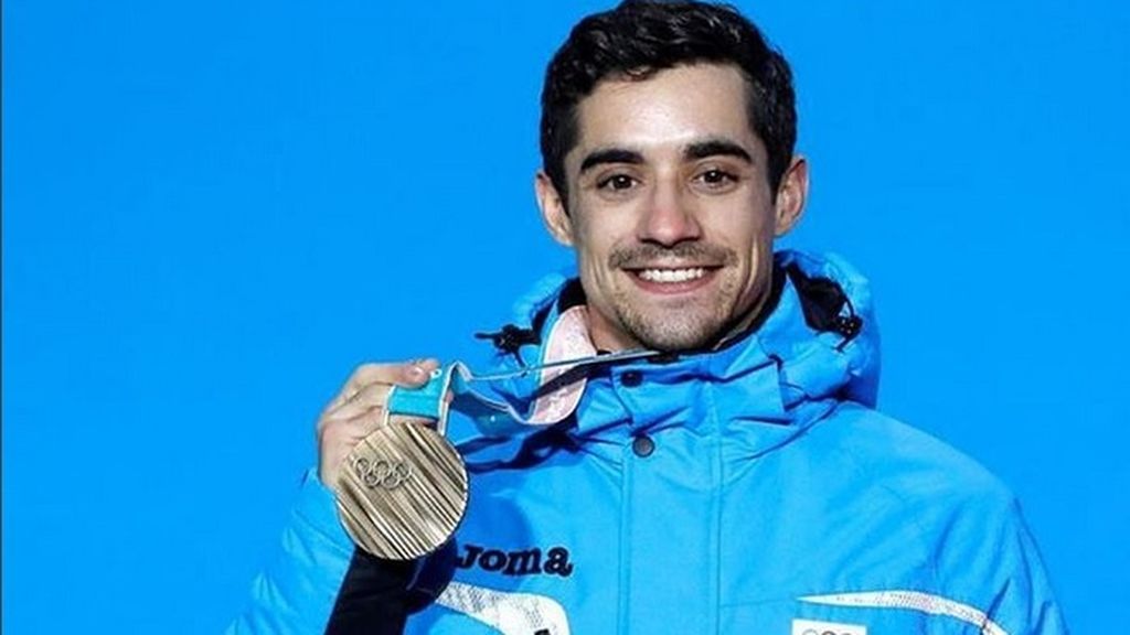 La felicidad de Javier Fernández tras conseguir su bronce en los Juegos Olímpicos