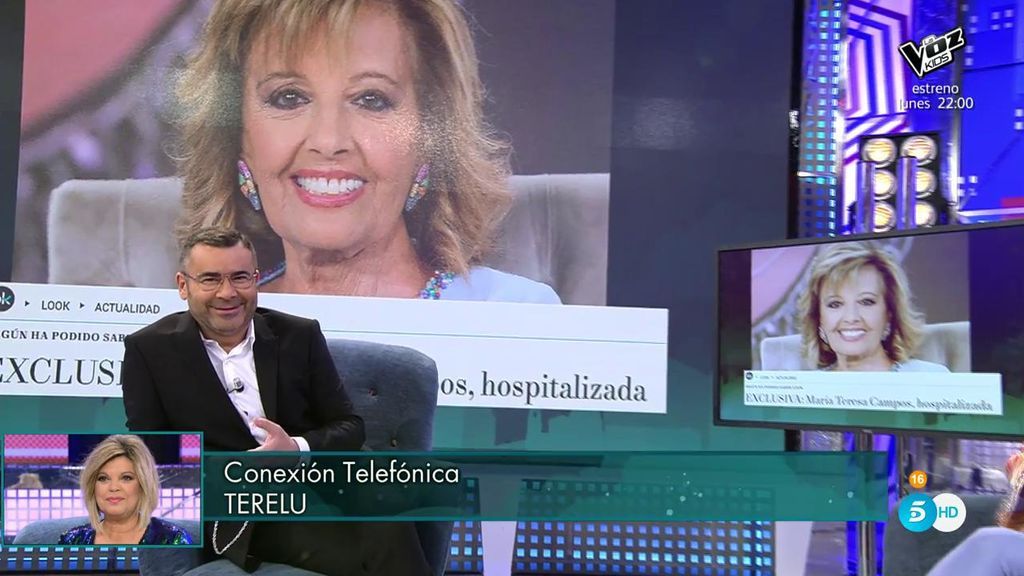 María Teresa Campos entra por teléfono tras ser hospitalizada: "He pasado muy mal rato"