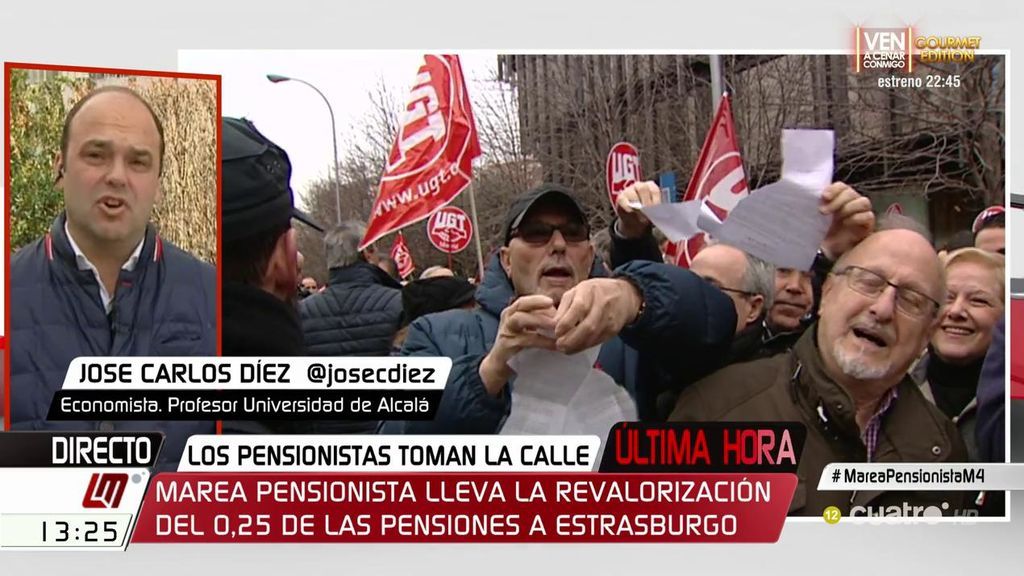 Jose Carlos Díez: "Rajoy tiene que explicar a los españoles por qué condena a 7 millones de pensionistas a empobrecerse otro año más"