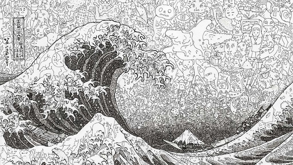 ¿Ves algo raro en estos cuadros? Keita Sagaki recrea obra clásicas con miles de personajes manga