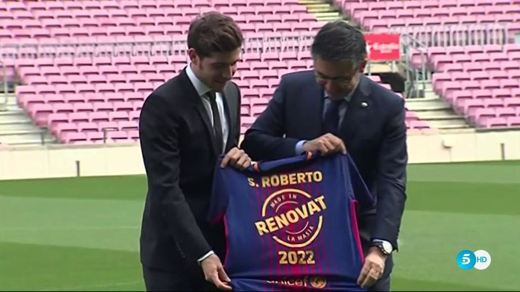 Sergi Roberto renueva con el Barça hasta 2022 y tendrá una cláusula de 500 millones