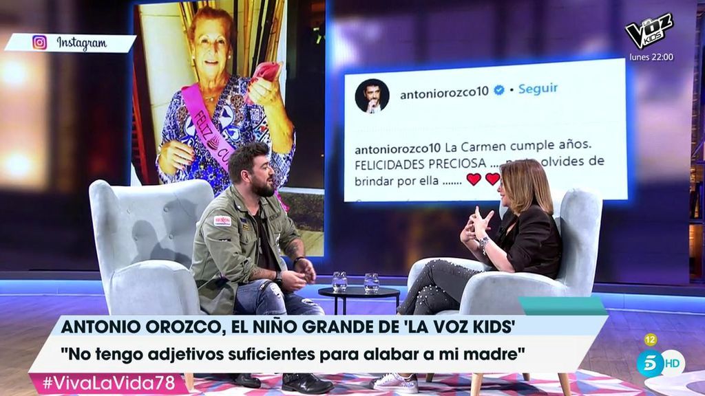 A Antonio Orozco se le quiebra la voz hablando de su madre: "No te quiero, es que no puedo vivir sin ti"