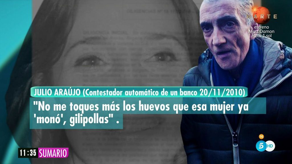 El sumario policial incluye un audio en la que Julio Araújo confesaría que Sonia Iglesias estaría muerta