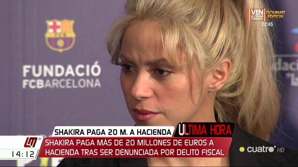 Shakira salda 20 millones de euros de deuda con la Agencia Tributaria