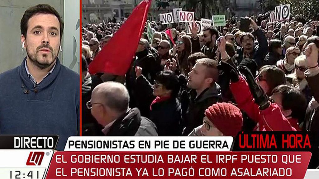 A. Garzón cree que la propuesta del PSOE con respecto a las pensiones tiene "ánimo electoralista"