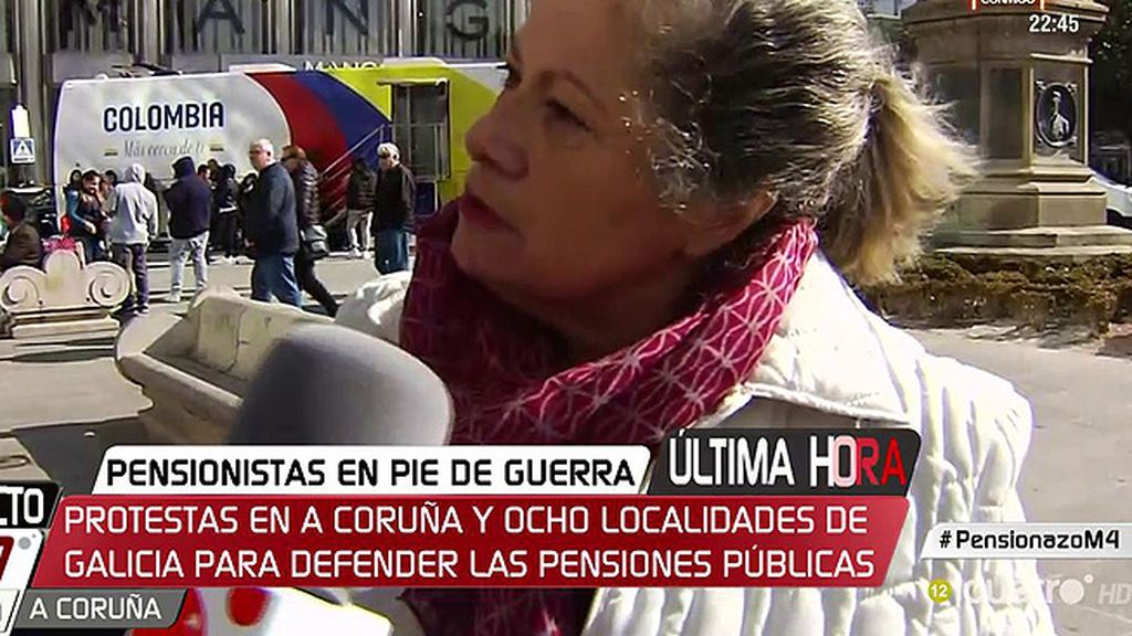 Pilar, pensionista: "La gente pasa hambre y estos señores no hacen nada"