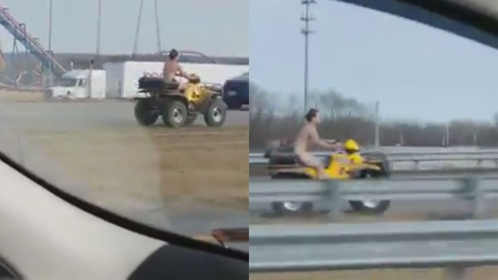 Un hombre conduce desnudo y en sentido contrario por una carretera de Misuri