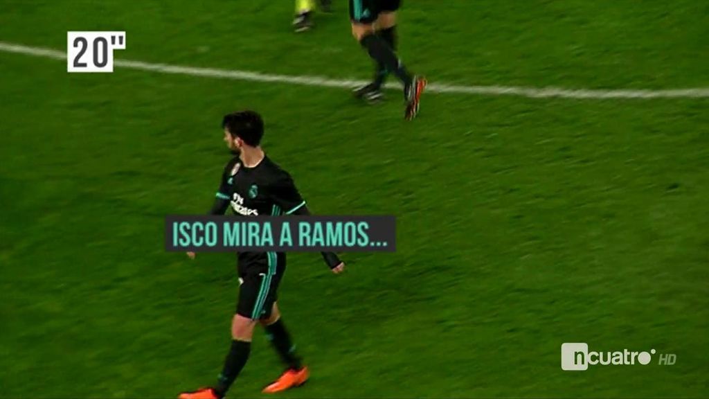 Ramos metió prisa a Isco en el cambio de la polémica: tardó 35 segundos en salir del césped pese a ir empatados
