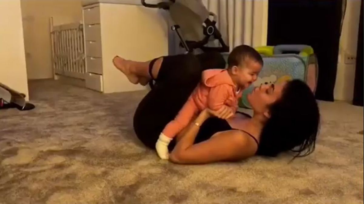 La dura vida de una'fit mami': Georgina Rodríguez integra a Alana como parte de su rutina de ejercicios