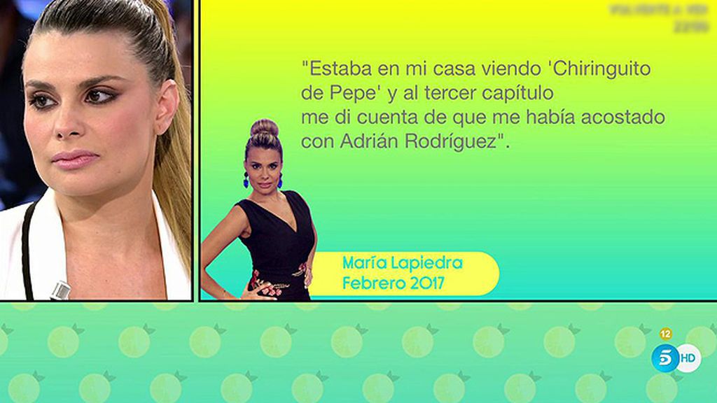 María Lapiedra no se acordó de que había tenido un affaire con Adrián Rodríguez... hasta que vio el tercer capítulo de su serie