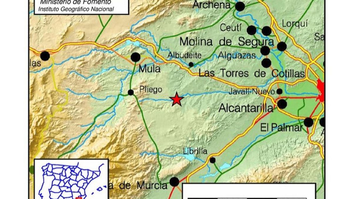 Dos terremotos de magnitud  4.1 y 3.8 grados sacuden la Región de Murcia
