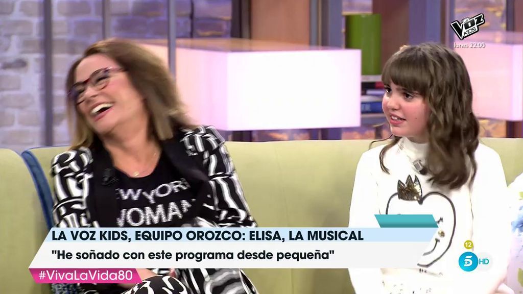 Elisa, de 'La Voz Kids', provoca que Toñi Moreno se tronche de risa con sus respuestas