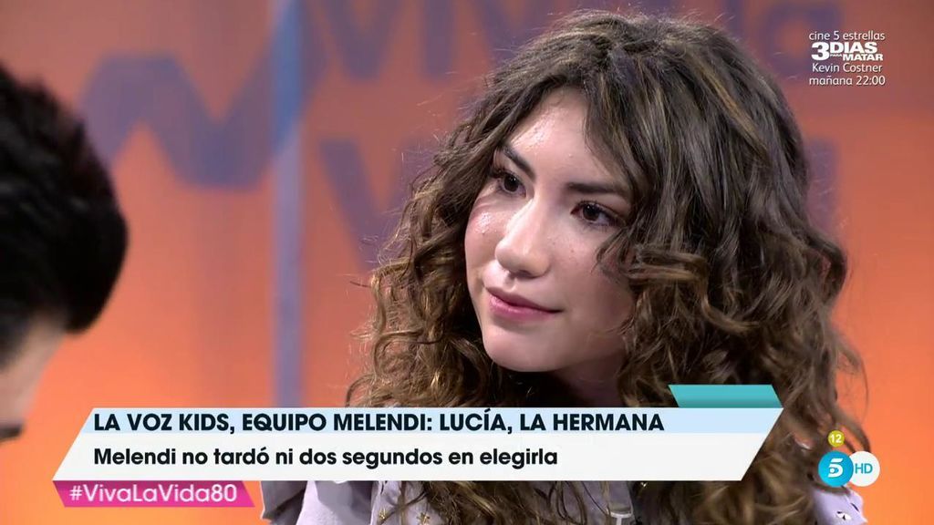 Lucía, de 'La Voz Kids': "Melendi parece serio pero es muy cariñoso"