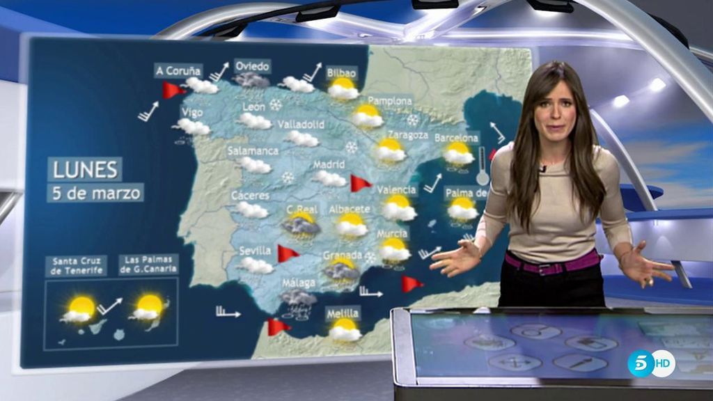 Fuertes rachas de viento en las costas gallegas y andaluzas acompañadas de una nueva borrasca