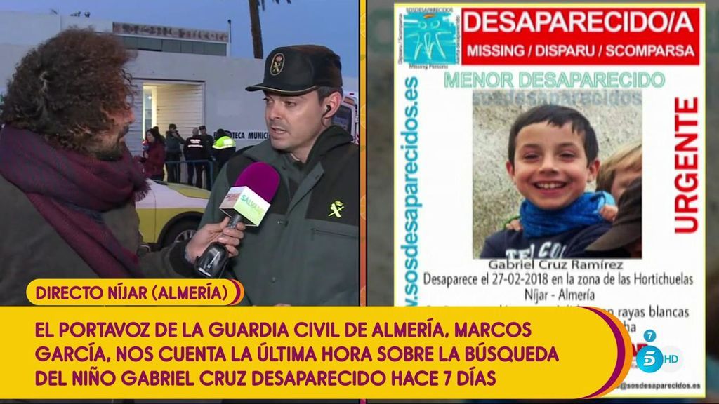 Marcos García, portavoz de la Guardia Civil de Almería, nos da la última hora sobre la búsqueda de Gabriel Cruz