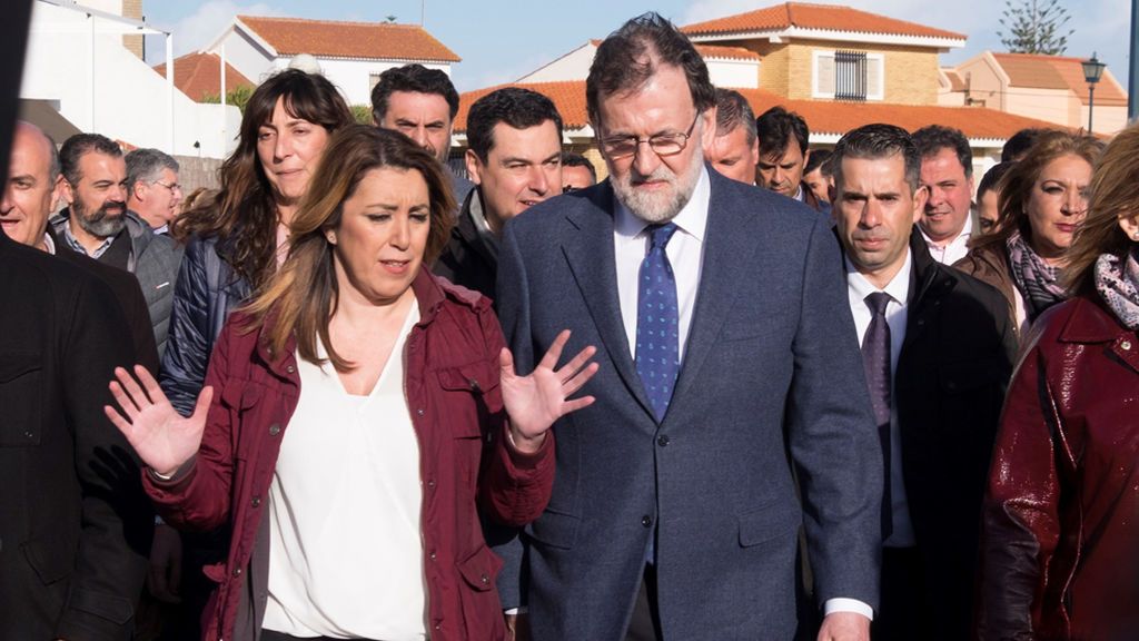 Rajoy y Susana Díaz, juntos en Huelva para visitar las zonas afectadas por el temporal