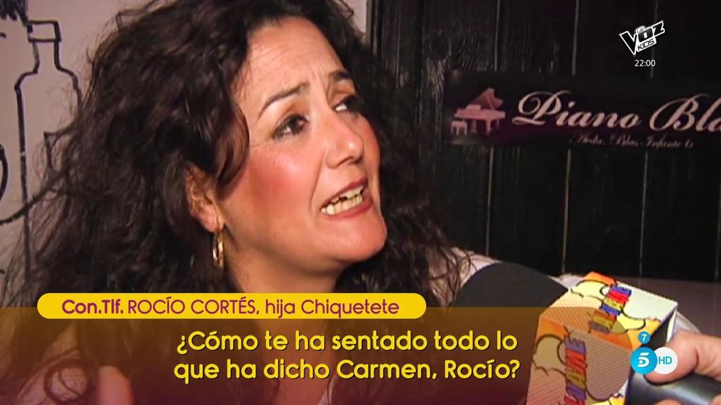 Rocío Cortés, sobre Carmen Gahona: "Tenemos un enfado con Carmen…con mi padre no, porque es un monigote"