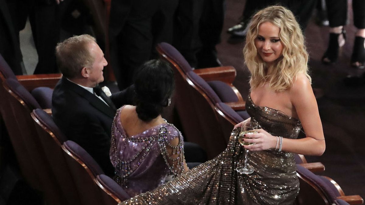 Oscars 2018: Jennifer Lawrence y su copa de vino dan mucho que hablar