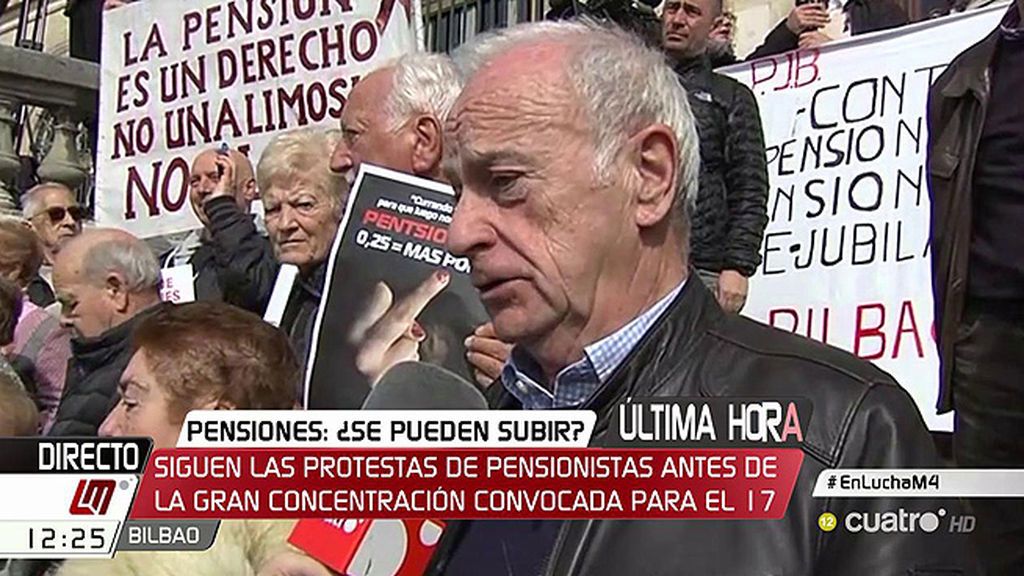 Roberto Martínez, pensionista: "Cada día me asombro más del poder de convocatoria, del cabreo de nuestro colectivo, es impresionante"