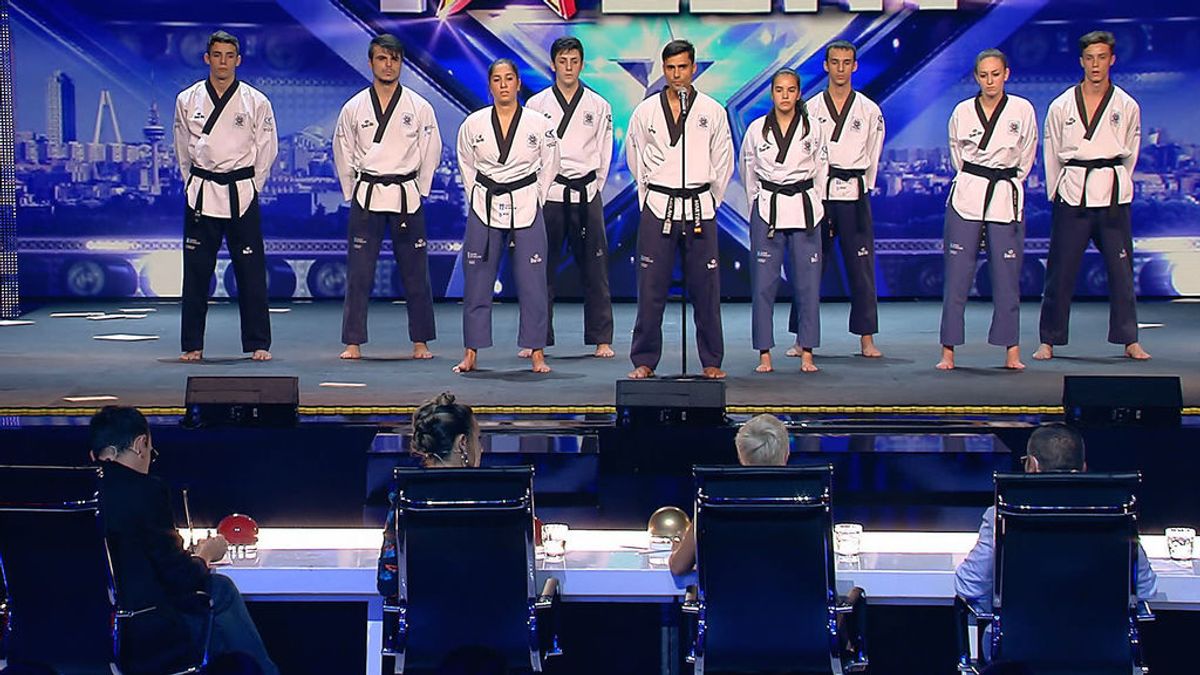 El equipo Taekwondo Tao, ante el jurado de 'Got talent España' en la primera fase del concurso de Telecinco.