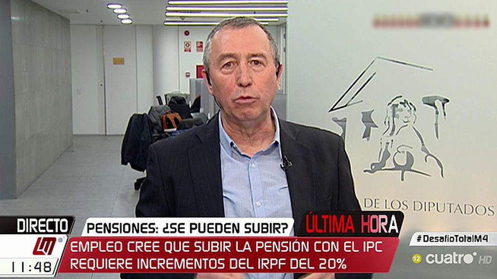 Joan Baldoví, sobre las pensiones: “No hay voluntad política en el Gobierno para intentar encontrar una solución”