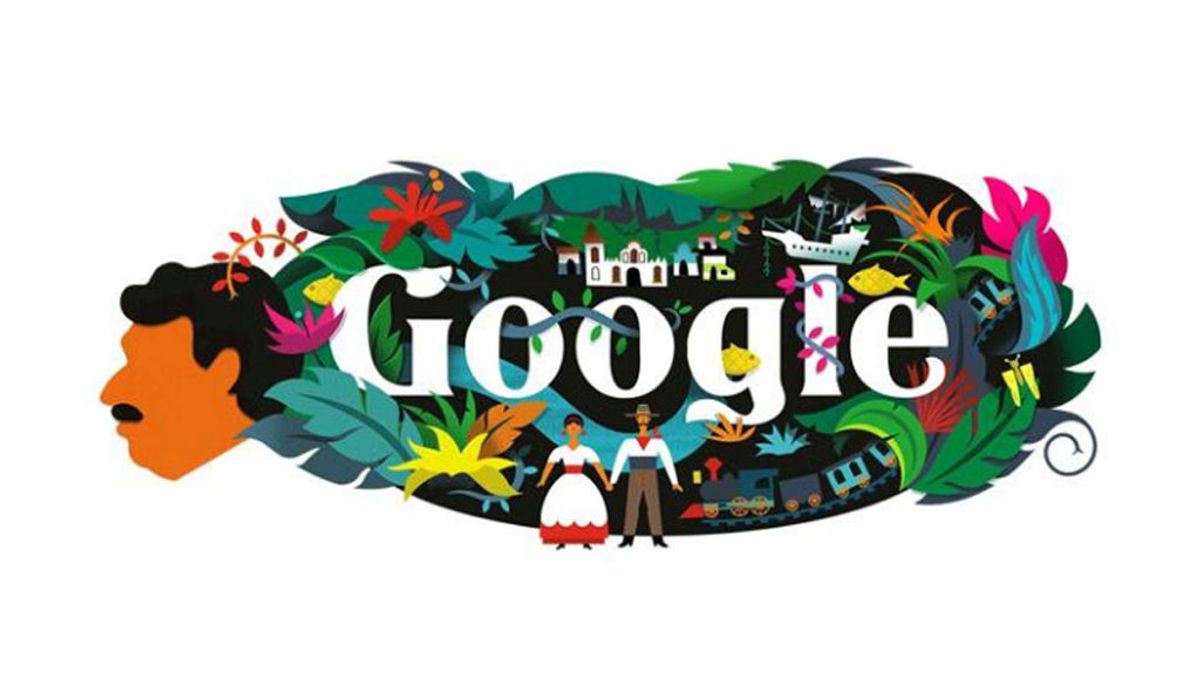 El doodle de Google recuerda el cumpleaños 91  de Gabriel García Márquez