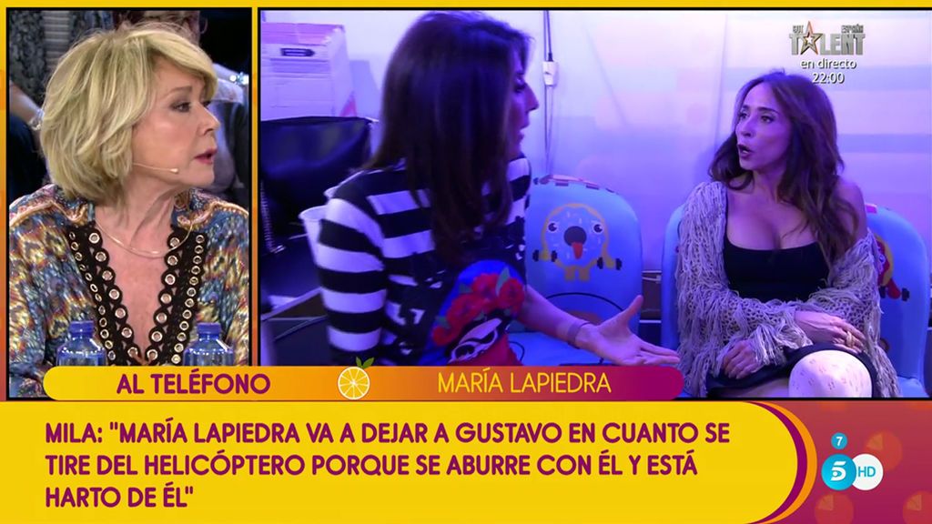 María Patiño se enfada con Mila por decir que Lapiedra va a dejar a Gustavo "muy pronto"