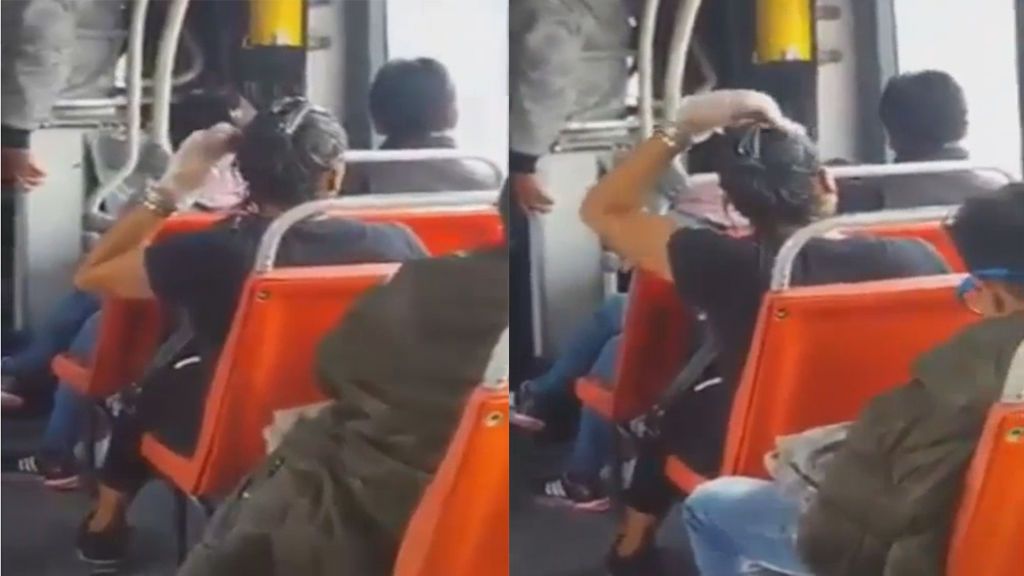'Antes muerta que sencilla': una mujer se tiñe el pelo en un autobús