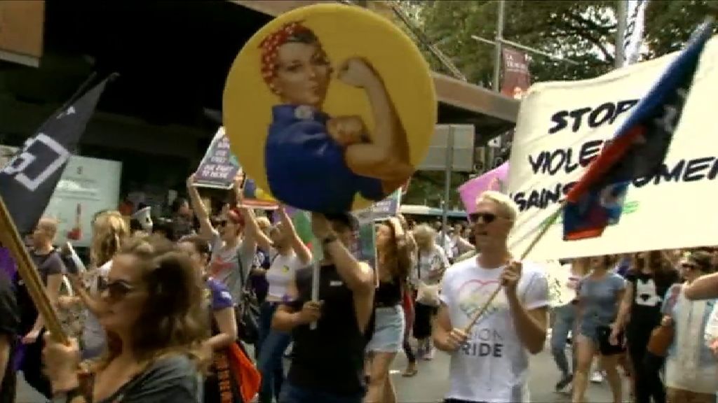 Manifestación feminista en Sydney en el Día Internacional de la Mujer