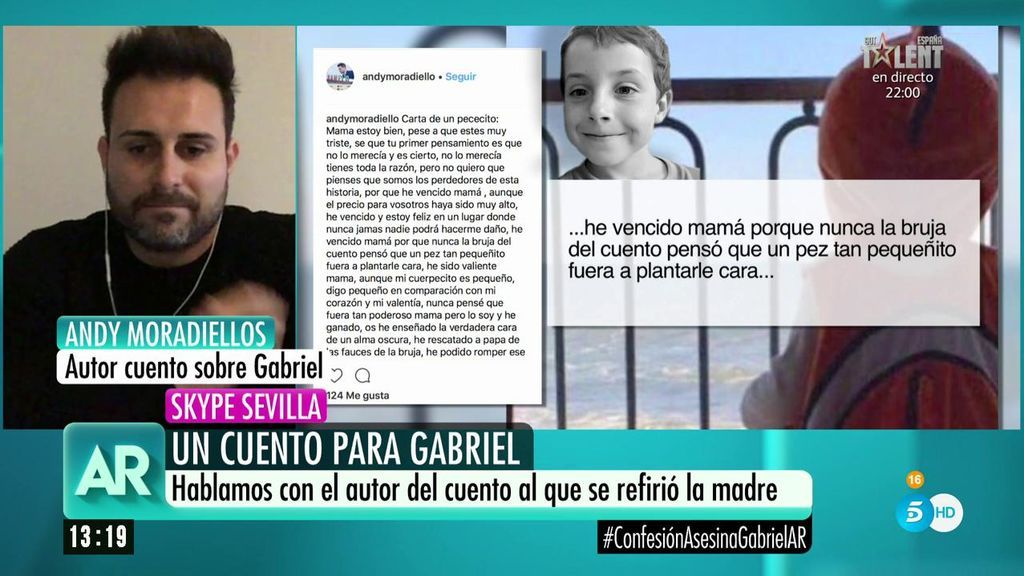 Andy Moradiellos, autor del cuento de Gabriel: "Quería transmitirle luz y paz a la madre de Gabriel"