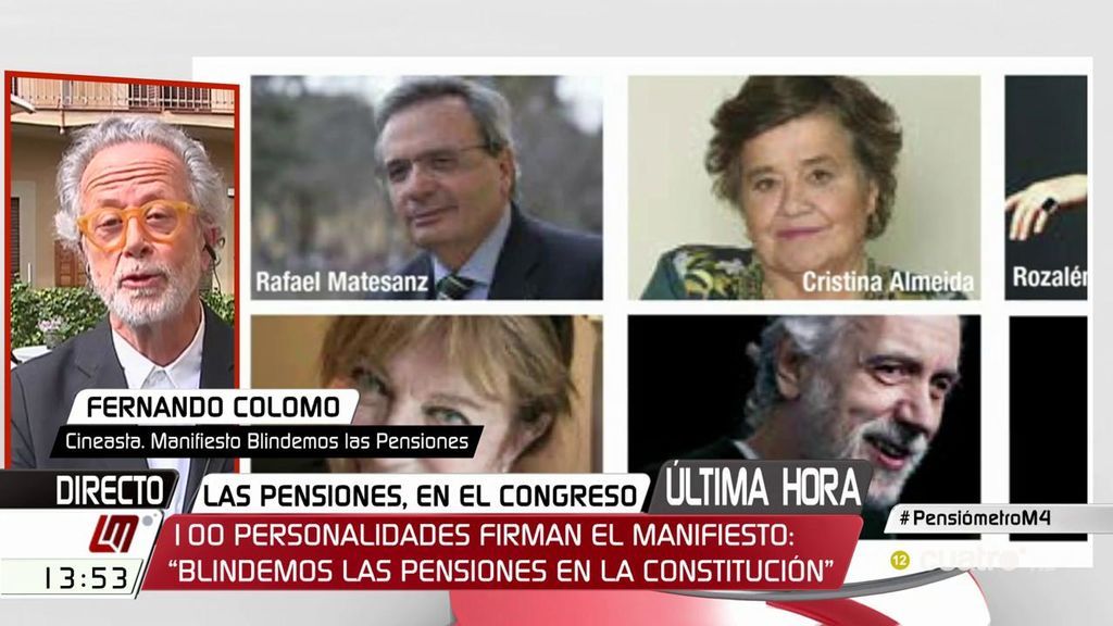 Fernando Colomo: "Las pensiones se tienen que blindar en la Constitución"