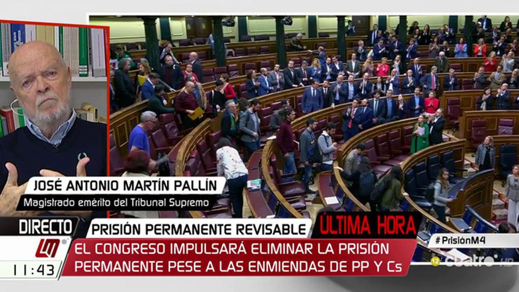 Martín Pallín, sobre la prisión permanente revisable: “Quien entra en la cárcel no tiene un horizonte penal que le incite a la rehabilitación”