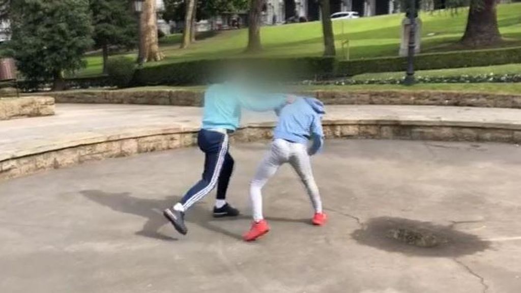 Impactantes imágenes de la pelea de dos jóvenes en un parque de Oviedo