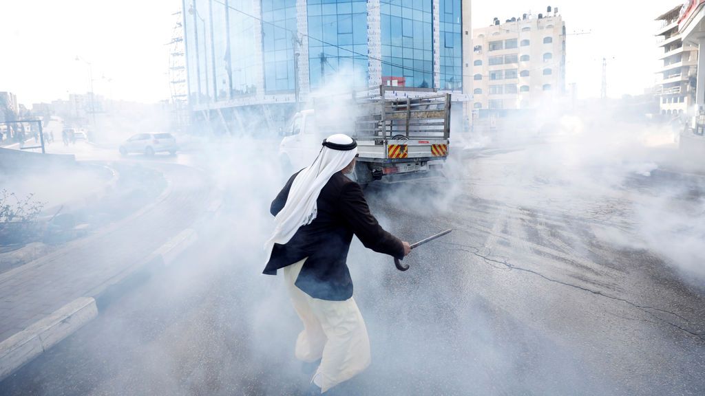Gas lacrimógeno durante una protesta