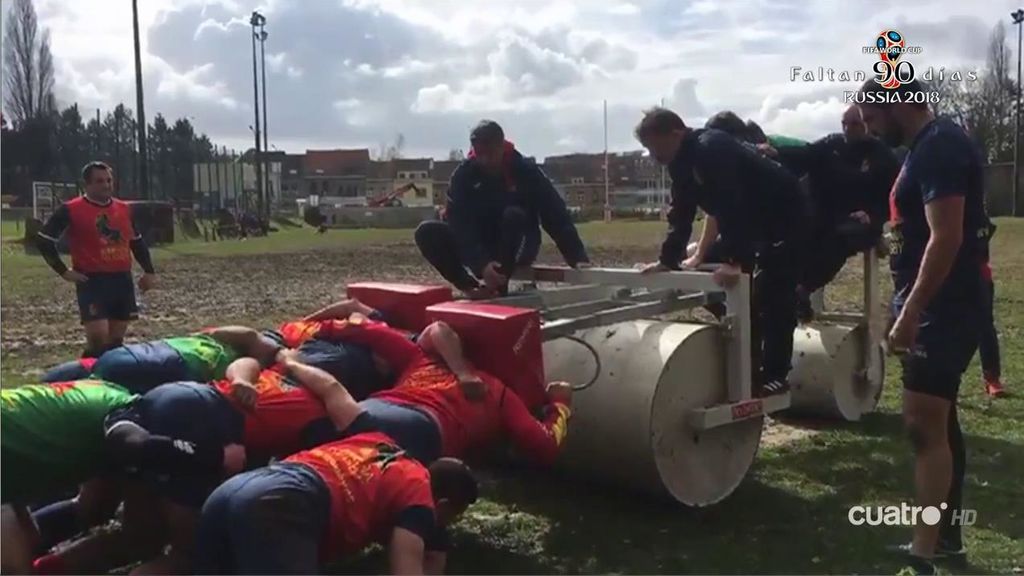 La selección española de rugby entrena en Bruselas preparando el histórico partido ante Bélgica