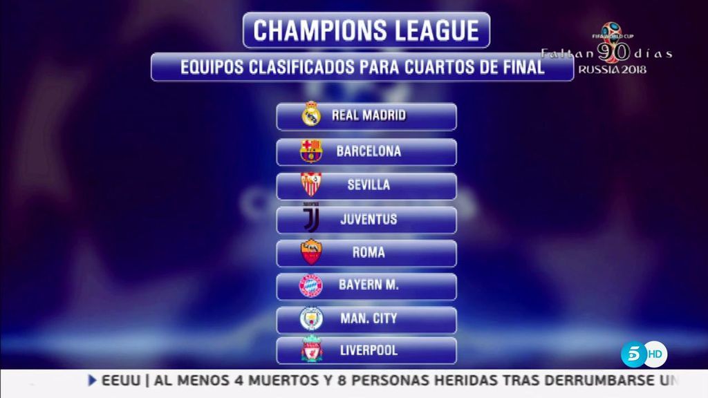 Barcelona, Real Madrid y Sevilla conocen hoy sus rivales en cuartos de la Champions